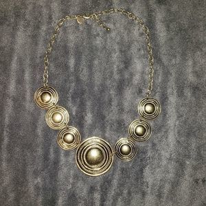 Joan Rivers Bronze Tone Discs Necklace NICE!
